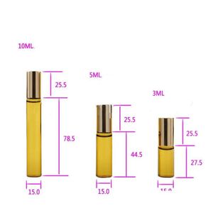 Packing Bottles Wholesale Ball Portable 10Ml Mini Roll On Glasses Fragrance Per Amber Brown Thick Glass Essential Oil Bottle Drop Deli Dhu5N