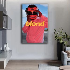 Frank Ocean Blond Affisch Rapper Hip Hop Singer Music Star Canvas Prints Wall Art målning Bilder för vardagsrum Väggdekor