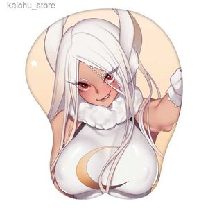 Topo cuscinetti da polso riposo Usagiyama rumi anime 3d pad mouse pad sexy polso riposo scrivania mousepad tappetino accessorio giocatore y240419