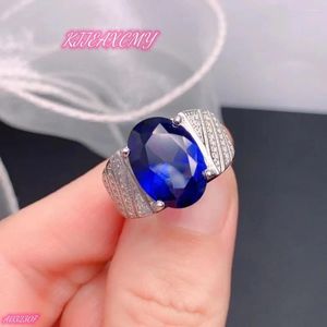 Anelli di cluster Kjjeaxcmy Brand Boutique Jewelry 925 Sterling Silver Natural Sapphire Men's Ring