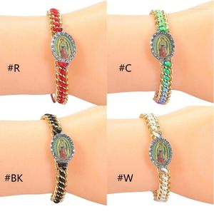 Bracelets de charme liga a religião Virgem Mary Braid feita à mão é dada a homens ou mulheres como presentes e a oração 4 A cor pode escolher