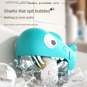 Sand Play Water Fun Baby Toy Shark Bubble Machine Bad Bath Toys Funny Toddler Swimming Pool Bathtub Music Automatisk bubbla Maker Children Toy L416