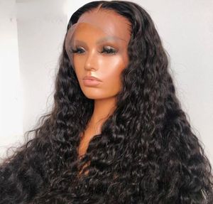 ルーズカール250密度13x6レースフロントヒューマンヘアウィッグ360レースフロントウィッグブラジルレミーレミーヘアウォーターウェーブ30インチフルメイ2328159