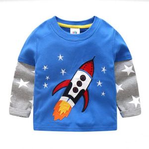 Camisetas moda nova primavera outono infantil roupas meninos camiseta 100% algodão carros de manga comprida Kids Tshirts Boy Casual Camiseta fofa 210y