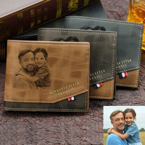 Wallets Custom Gift Picture Text Frosted Multicard Wallet Father's Day Personalized Photo Gifts for Him Husband Father Dad Boyfriend