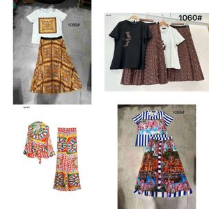 Dress Brand Designer Clothing for Women Summer T Fashion Flower Print Round Neck Girl Shirt Ladies Half Skirt Dec 18 Favourite