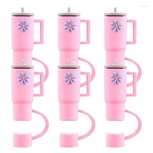 Tumblers de palha de silicone tampas de tampas exclusivas de forma elegante e prática fácil de operar a decoração de festa de cozinha em casa ao ar livre