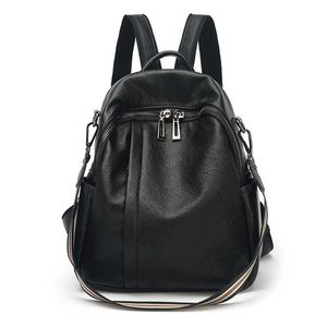 2024 Womens Spring/summer Fashion Backpack Multi Functional Anti Theft Cowhide Soft Leather Bag