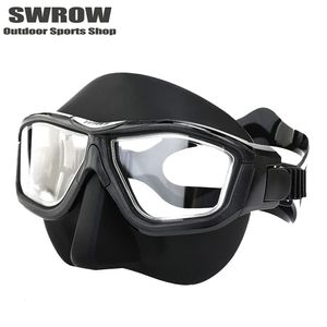 Professionelle Anti-Nebel-Hochdefinition großer Rahmen-Diving-Schutzbrille kostenloser Stil Tauchmaske schwimmend Schwimmen Full Face Mirror 240410