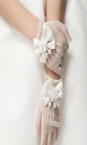 Flower Glove Kids Cream Lace Pearl Fishnet Gloves First Communion Wedding Flower Girl Party4860000