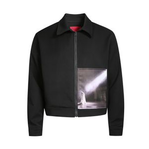 Black Men's plus size Outerwear & Coats Vintage High Street Casual Long Sleeve Oversize Jackets Men Women