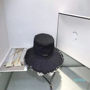 Denim Fisherman Hats for Fall and Winter Bucket Hat Women Wide Brim Caps