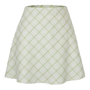INS estilo Shein padrão zíper curto versátil doce menina quadriculada meia saia feminina