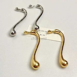 기타 Xialuoke 미니멀리스트 Long Strip Water Drop Earring for Women Fashion Personteral Earring Lady Classic Jewelry Accessories 240419