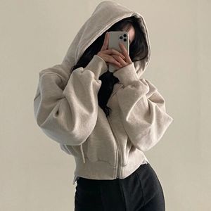 Sonbahar Harajuku Zip Up Gotik Hoodie Retro Harajuku Büyük Boy Ceketler Drawstring Kpop Büyük Boyut Giyim Moda Kısa Ceket 240403