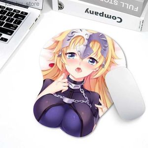 Mouse Pads Wrist Rests 3D Gaming Mouse Pad with Soft Gel Wrist Rest 2way Fabric Y240419
