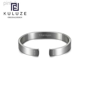 Chain KULUZE Original Titanium wristband 100% Pure titanium Golf Athletic Bracelet Men Women C-Shaped cuff Bangle Bracelet fashionGift d240419