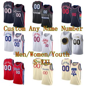 Jerseys de basquete de Joel Embiid Tyrese Maxey Tobias Harris Qualquer Nome Qualquer Numebr 2023/24 Fãs Cidade Jerseys Men Youth Women S-xxl