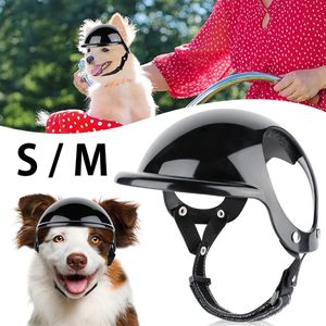 Pet Helmets Dog Cat Bicycle Motorcycle Hat with Ear Holes and Adjustable Pet Ridding Hat for Traveling Head Protection 240418