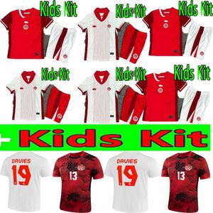 24/25 Kanada Kid Brand New Red and White Soccer Jerseys National Grosso Cavallini Hoilett Sinclair Davies J.David Football Shirt South American Cup National Team