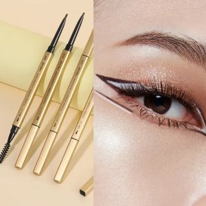 Förbättrar små guldstänger Doubleend Ultrafine Eyebrow Pencil Triangle Eyebrow Pen Pen Refill Brow Brush Draw Stereoscopic Longlasting Brows