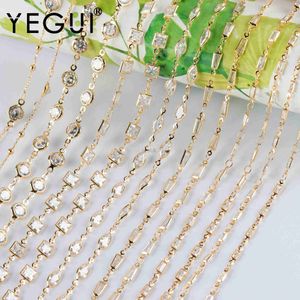 Pendant Necklaces YEGUI C209diy chain18k gold platedcopper metalzirconcharmshand made chainjewelry makingdiy bracelet necklace1m/lot 240419