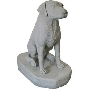 Garden Decorations 31" Height Sitting Labrador Dog Statue For Outdoor Natural Granite Appearance Animal Sculpture Fo Lawn Yard Ornaments