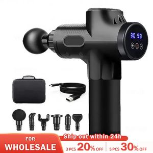 Deep Muscle Massage Gun Electric Percussion Pistol Massager Body Neck Back Relaxion Fitness Tool 30 Levels 240418