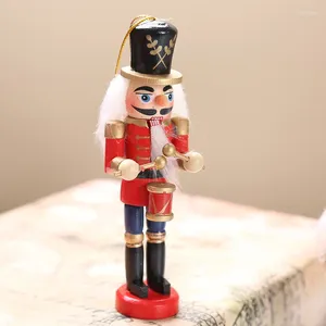 Dekorativa figurer King Nutcracker Collectible Wood Soldier Puppet Wine Cabinet Decoration Ornaments Christmas Festive Holiday Decor