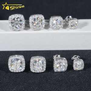 Redo att skicka Pass Diamond Tester Hot Selling Fine Jewelry 925 Sterling Silver Hip Hop VVS Moissanite Studörhängen