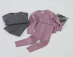 Autumn Toddler Baby Boys Girls Clothing Set Sweater Pants Infant Boys Knit Suit Thick Warm Winter Baby Girls Clothes1 2128 Q21299439