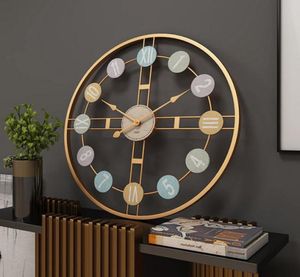 Creative Silent Large Wall Clock 3D Retro Rustic Diy Dekorativ lyx Metal Handmade överdimensionerad väggklocka för Home Bar Cafe Decor1528379