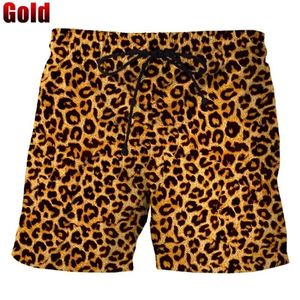 Clássico colorido shorts de leopardo masculino praia de verão calça curta havaí nadar no tronco de banho fria gelo 240417