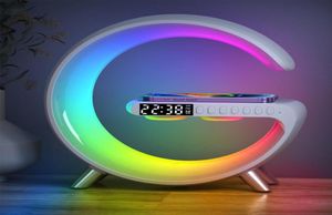 Wireless Chargers Multifunctional Charger Alarm Clock Speaker APP Control RGB Night Light Charging Station for 11 12 13 14 2211144404025