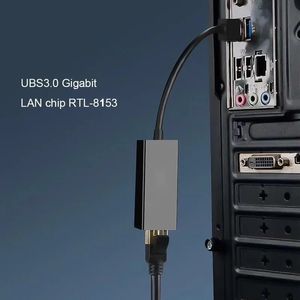 2024 USB 3.0 Adapter Ethernet karta sieciowa USB do RJ45 1000 Mbps LAN RTL8153 dla Win7/Win8/Win10 dla MacBook Laptop Ethernet USB dla USB 3.0