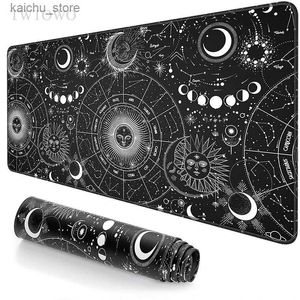 Mouse Pads Wrist Rests Black White Sun Moon Space Sky Mouse Pad Gaming XL Home Custom Large Mousepad XXL Desk Mats Office Carpet Anti Slip Table Mat Y240419