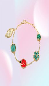2021 Romatiska kvinnor Fashion Shell Lucky Spring Flower Ladybug Fauna Design Luxury Smart Armband Wedding Jewelry220y8295538