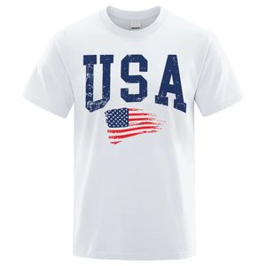 Американский буквенный флаг хип-хоп печатный мужской и женская футболка экипаж.
