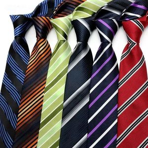 Bow Ties 8cm Erkek Çizgili Ekose Klasik Elbise Gravata Corbatas Business Constie Jacquard Dokuma Boynu Damat Düğün Partisi