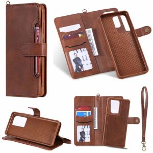 Plånböcker avtagbart plånbokfodral för Galaxy S20 Ultra Folio Kickstand 2 i 1 läderskydd för Samsung S22 Ultra S21 S20 Fe Obs 20