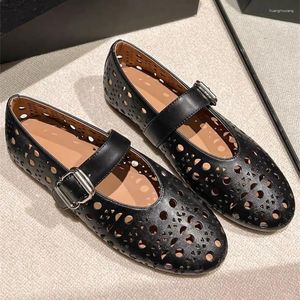 Casual Shoes 2024 Women Ballet Flats Round Toe Dance Ladies Hollow Out Mary Janes Runway Vacation Walking Loafers Flat Espadrilles