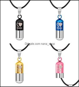 Pendant Necklaces Pendants Jewelry Stainless Steel Urn Cremation Ashes Necklace For Women Men Family Heart Save Love Open Locket L1422767