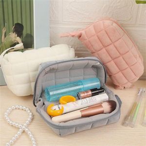 Office Supplies School Large Capacity Zipper Pillow Plush Pencil Case Corduroy Makeup Bags Cosmetic Bag Storage Box