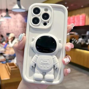Cell Phone Cases Astronaut Bracket Holder Photo Frame Pattern Phone Case For iPhone 15 14 13 12 11 Pro Max XR X XS Max 7 8 Plus Rubber Back Cover J240418