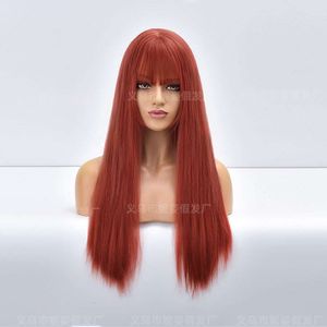 Wigs Curly Human New Wig Wig Women Bangchang Hair Straight Chemical Fiber Wig Headcover