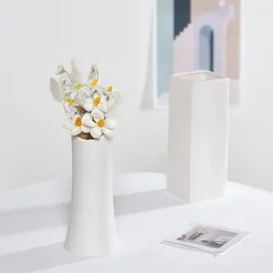 花瓶白いセラミック花瓶植物植木鉢小さな新鮮な北欧スタイルアレンジメントデバイスリビングルームの家の装飾