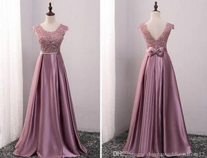 2022 Ny ankomst Pink Party Evening Dresses Long Prom Dress Vestido de Festa Aline Applicques klänning Sexig vopening Back5257664