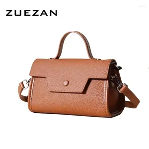 Bag Big Deal! Liten Togo Leather Flap Handbag Natural Cowhide Women äkta axel Messenger C001