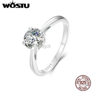 Alyans Wostu 1.0ct Moissanite 925 STERLING Gümüş Platin Plating Alyans Kadınlar için Klasik D Renk Laboratuvarı Elmas Nişan Yüzükleri 240419