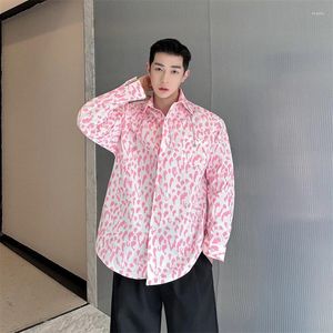 Erkekler Sıradan Gömlekler Syuhgfa 2024 Kore tarzı gömlek Baskı Yakası Zinciri Tasarım Uzun Kollu Erkek Üst Mizaç Modaya Giyim